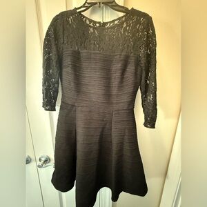 Taylor Black Lace Long Sleeve Dress